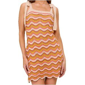 Jolie & Joy by FCT w Love Crochet Mini Dress, Size 2X, Bow Casual Vacation